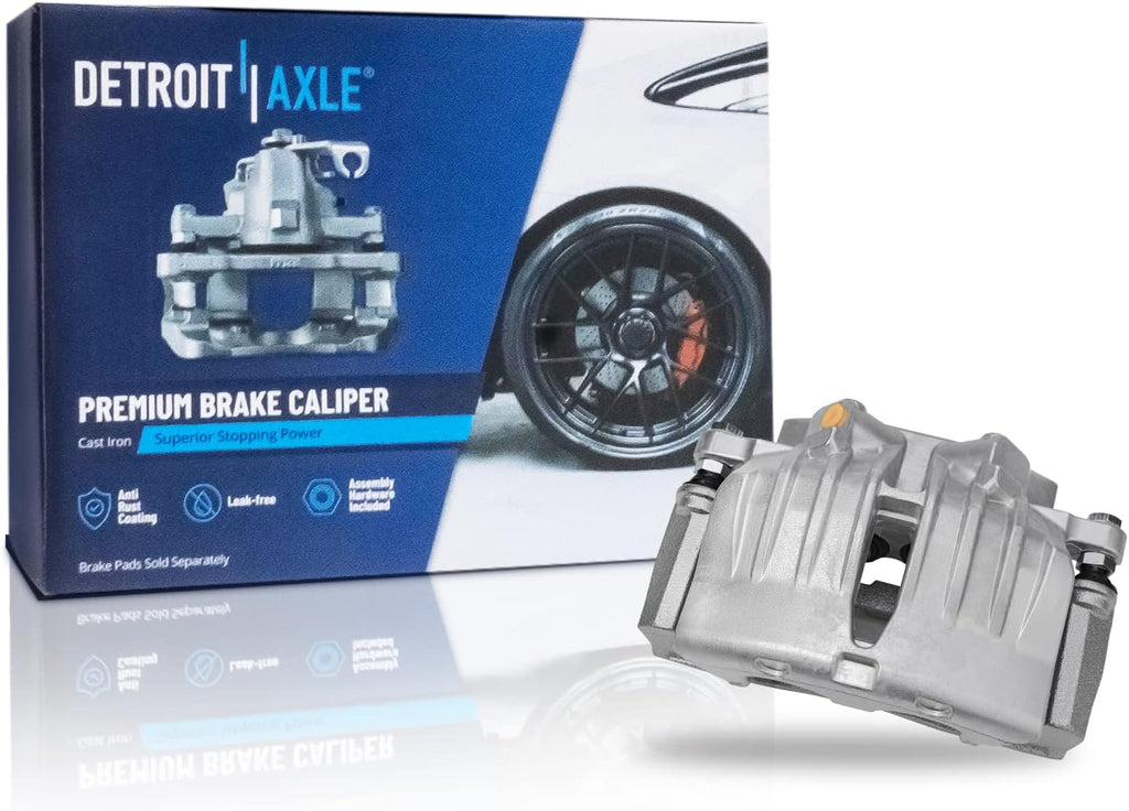 Detroit Axle - Front Brake Kit for Chevrolet Trailblazer Buick Rainier GMC Envoy Ascender Bravada, Drilled Slotted Disc Brake Rotors Brake Pads Left Brake Caliper Replacement : 12.01'' inch Rotor