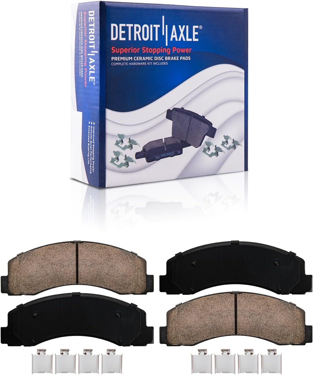 Detroit Axle - RWD Front Brake Kit for Ford 2018-2020 F-150 Drilled and Slotted Brake Rotors Ceramic Brake Pads Wheel Hub Bearings 2019 Replacement