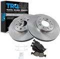 TRQ Front Brake Pad and Rotor Set Ceramic Vented Rotors 280mm Diameter Compatible with 1994-1997 Volvo 850 1998-2004 C70 1998-2000 S70 V70