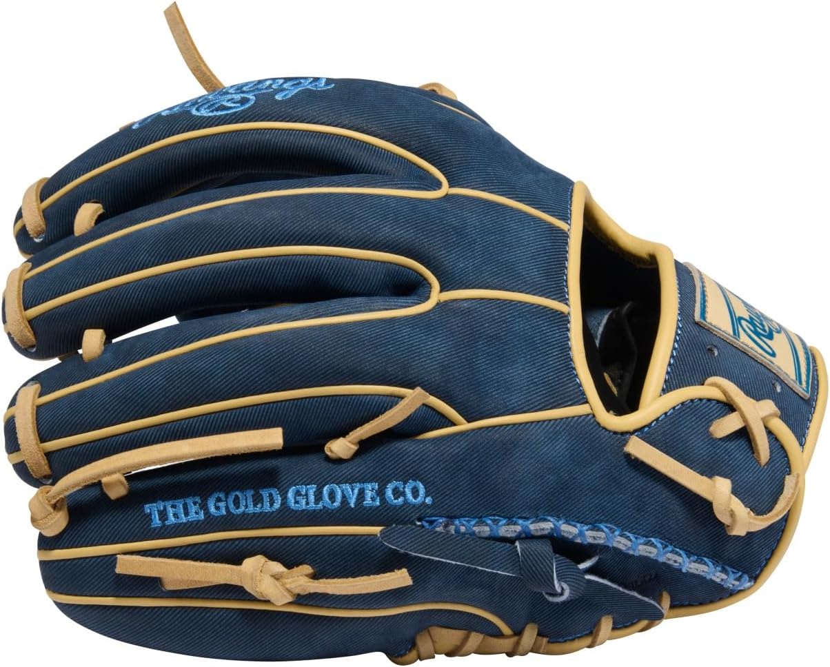 Rawlings Heart of The Hide Denim 11.5 Baseball Glove 314 Blue Blonde Infield Glove Right Hand Throw
