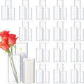 Didaey 48 Pcs Cylinder Vases Set for Centerpieces 3.4''Diameter 4/5/6/7/8/10 Inch Tall Clear Glass Vase Hurricane Floating Candle Holder for Table Decoration (6'',8'',10'' Tall)