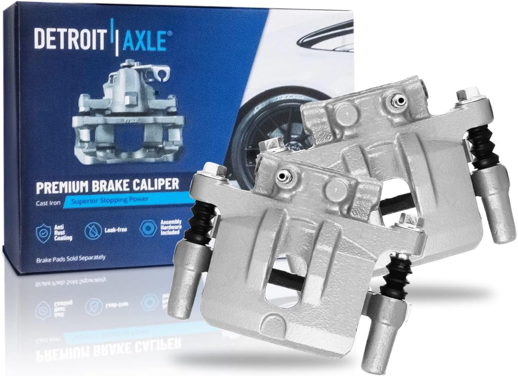 Detroit Axle - 14pc Brake Kit for 07-16 Jeep Patriot 07-17 Compass 08-14 Dodge Avenger 11-14 Chrysler 200, Brake Calipers Rotors Ceramic Brakes Pads: 11.57' inch Front and 10.31' inch Rear Rotor