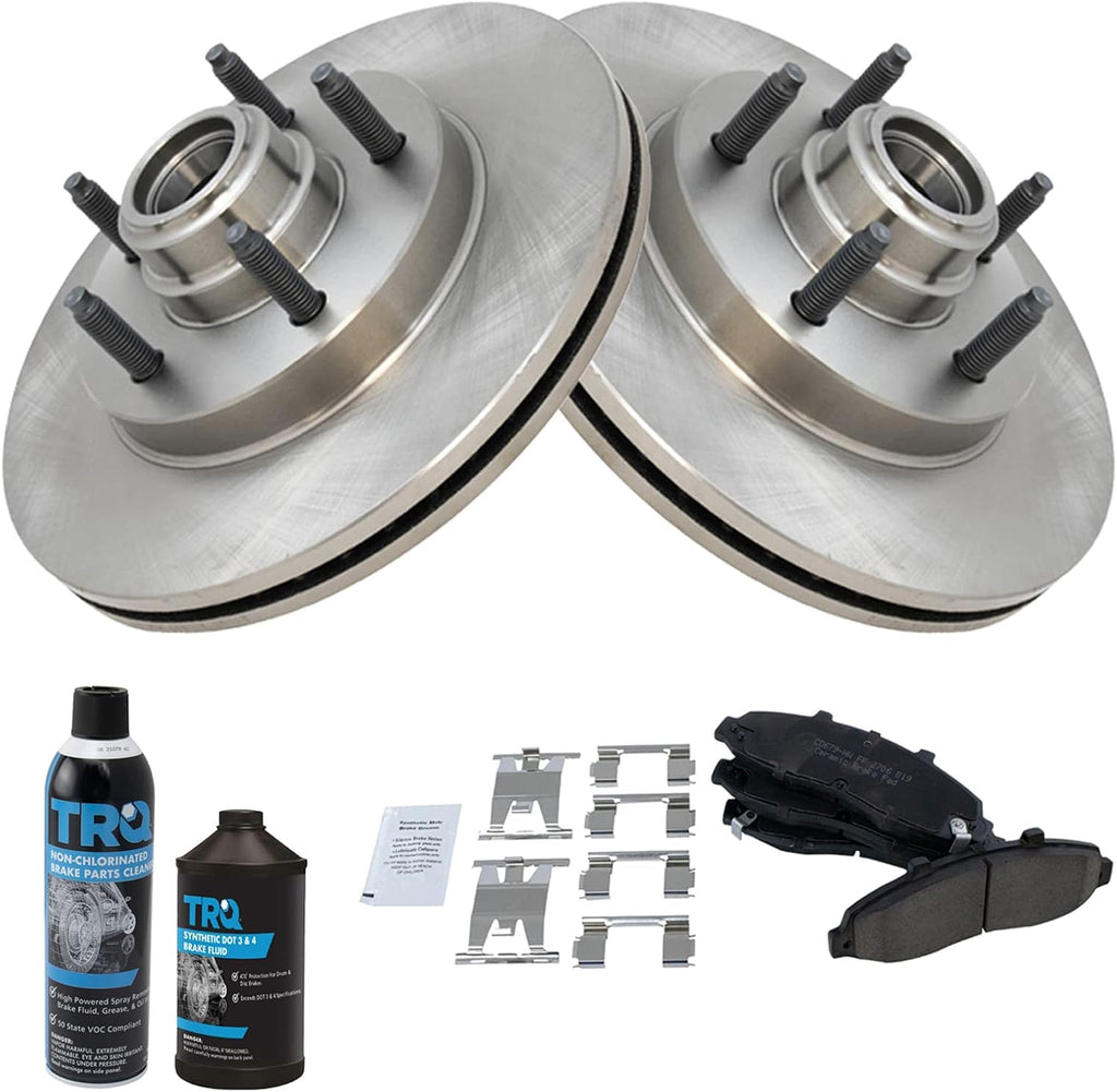 TRQ Front Brake Pad & Rotor Kit, with Chemical Kit Ceramic Compatible with 2000-2003 Ford F-150 2004 F-150 Heritage 2002 Lincoln Blackwood
