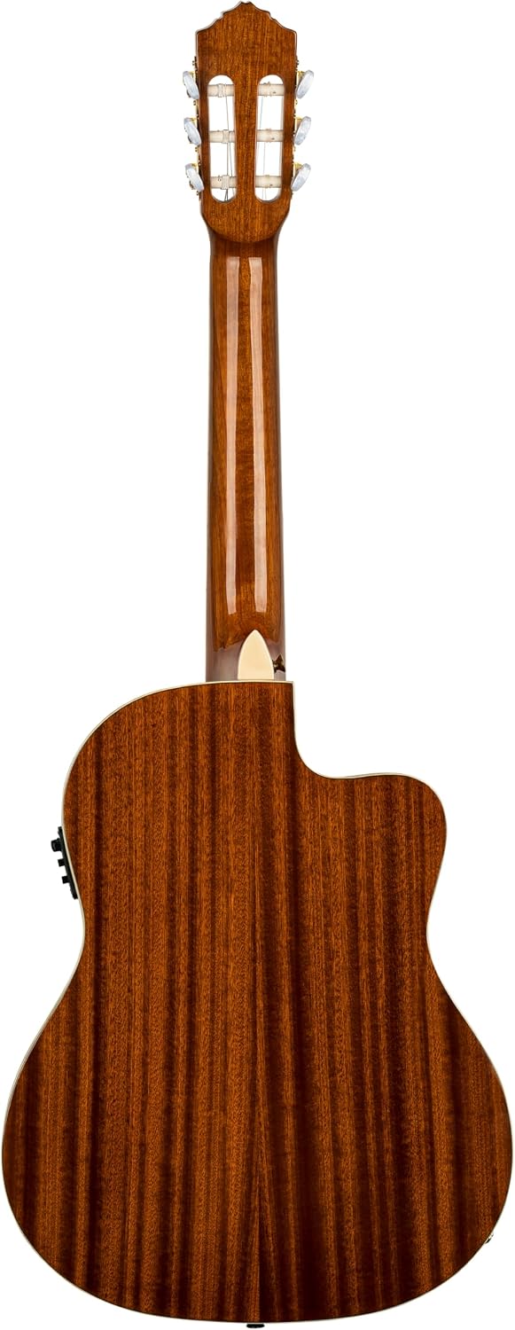 Ortega Guitars 6 String Family Series Pro Left-Handed Solid Top Acoustic-Electric Nylon Classical Guitar w/Bag, Full (RCE141NT-L)
