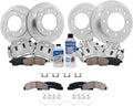 Detroit Axle - 4WD Brake Kit for 2000-2004 Ford F-250 F-350 Super Duty 00-05 Excursion 13.03' inch Front & 12.83' inch Rear Drilled Slotted Brake Rotors Brakes Pads Replacement Brake Calipers