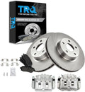TRQ Front Brake Pad and Rotor Set Ceramic Vented Rotors Calipers Compatible with 2000 Subaru Outback