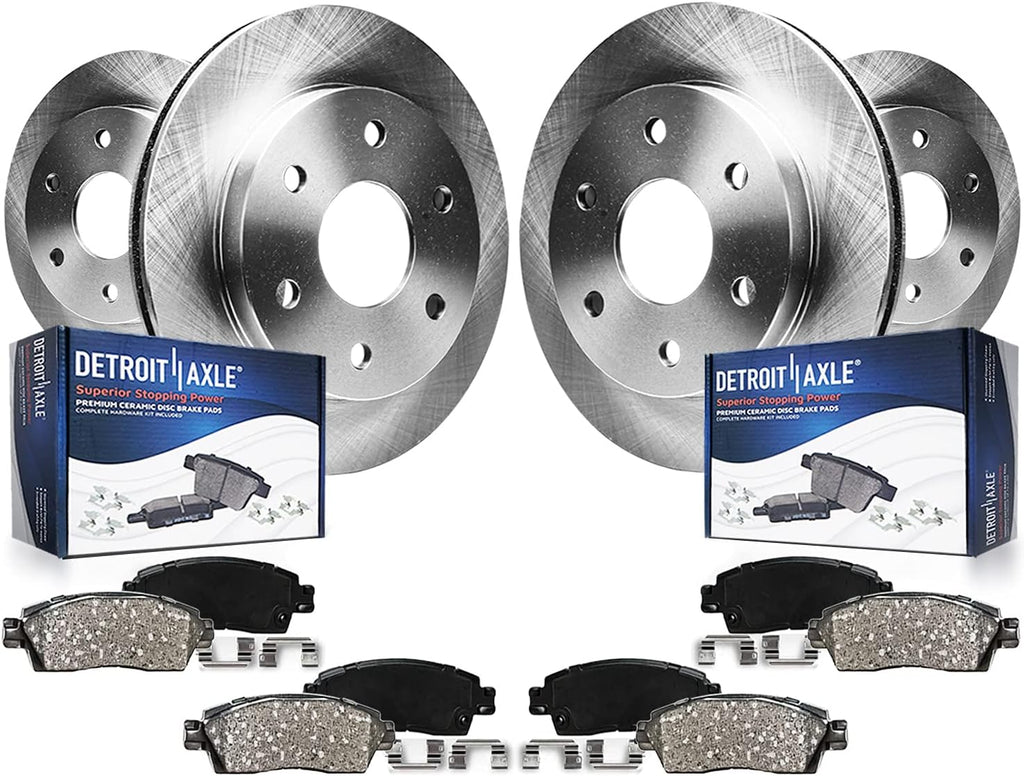 Detroit Axle - 8pc Brake Kit for 2021 GMC Yukon XL Cadillac Escalade ESV Disc Brake Rotors Ceramic Brakes Pads Replacement : 16.14' inch Front and 13.58' inch Rear Rotor