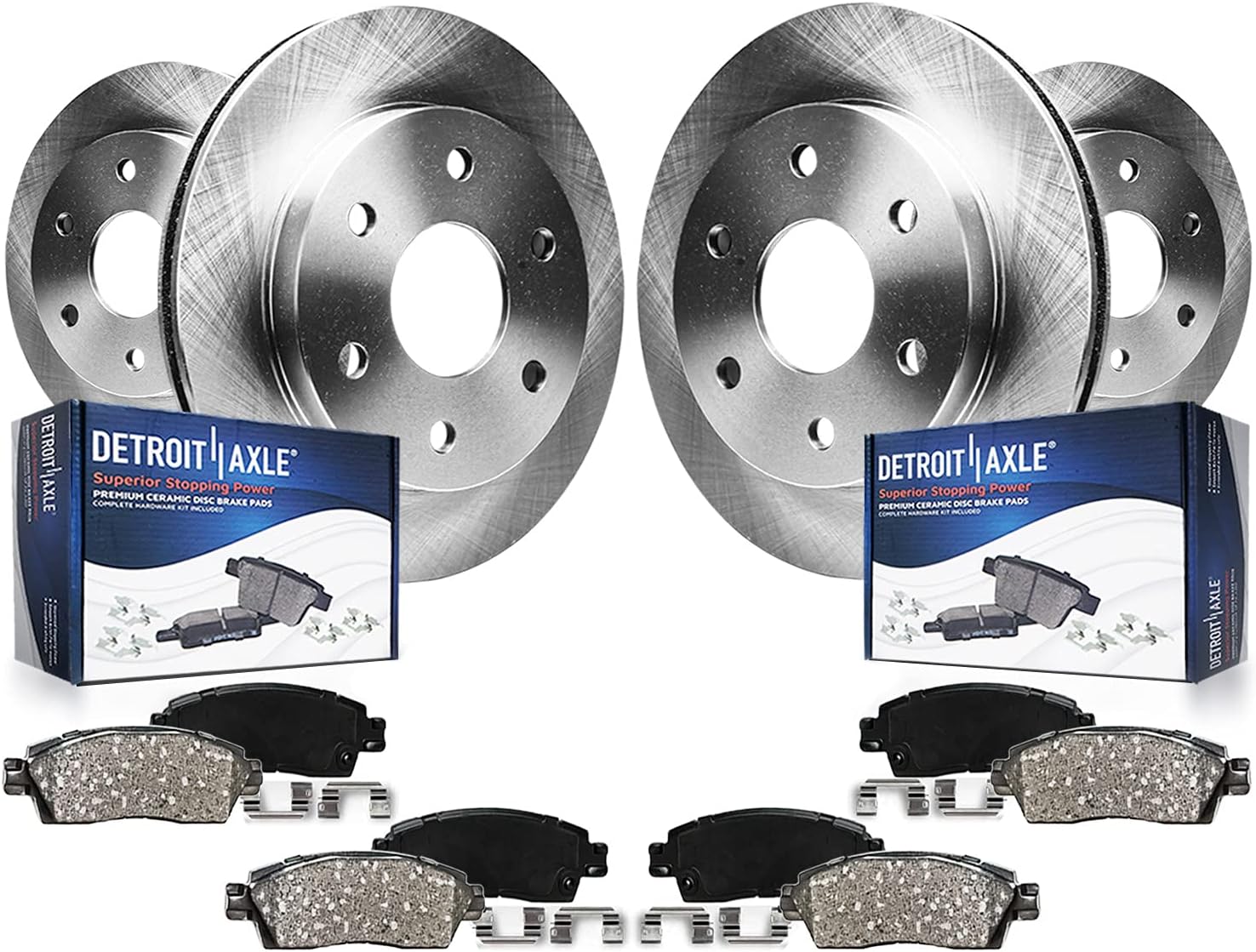 Detroit Axle - 8pc Brake Kit for 2021 GMC Yukon XL Cadillac Escalade ESV Disc Brake Rotors Ceramic Brakes Pads Replacement : 16.14' inch Front and 13.58' inch Rear Rotor