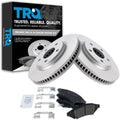 TRQ Front Brake Pad and Rotor Set Ceramic Coated Vented Rotors Compatible with 2004 Pontiac Grand Prix