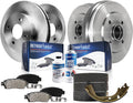Detroit Axle - 10pc Brake Kit for 2012-2019 Nissan Versa Note 2015-2017 Micra, Front Brake Rotors Ceramic Brakes Pads, Rear Brakes Drums and Brakes Shoes Replacement : 10.24' inch Rotor
