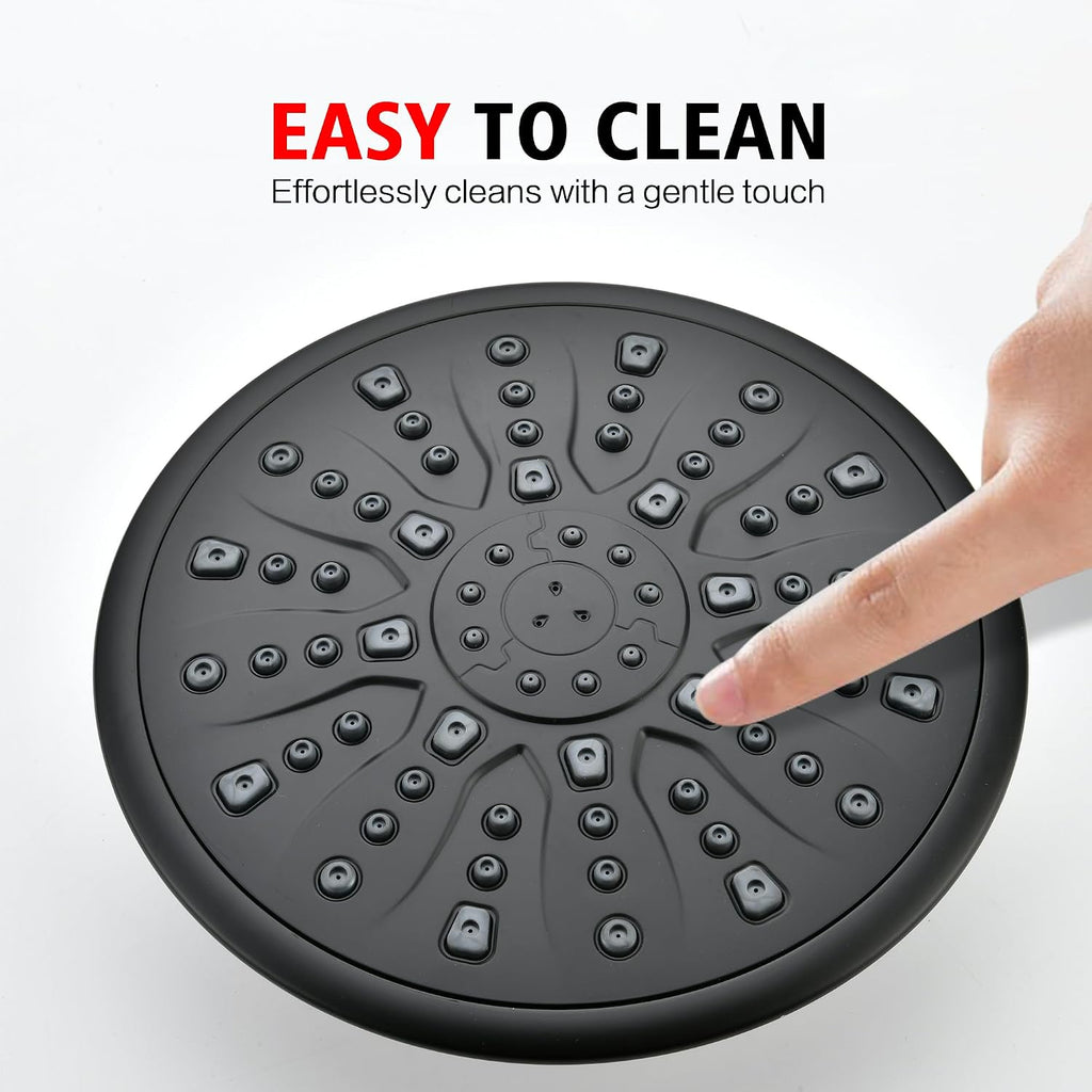 sumerain Matte Black Rain Shower System with Adjustable Slide Bar, Rainfall Shower Faucet Fixture with Handheld, Included Valve and Trim Kit