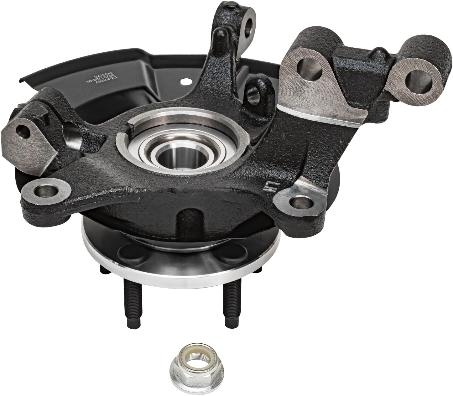 Detroit Axle - Front Steering Knuckles w/Wheel Hub Bearings Assembly + Disc Brake Rotors Ceramic Pads Replacement for 2011-2014 Ford Edge - 6pc Set