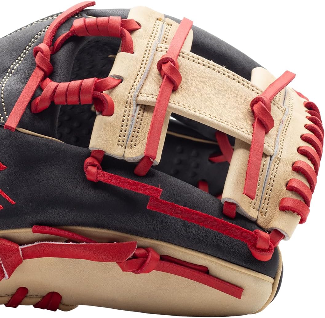 SSK Z5 Craftsman Infield Baseball Glove – 11.25' - 11.5' - 11.75' - 12' – Right & Left Hand Throw (Black/Red/Camel, 11.5')