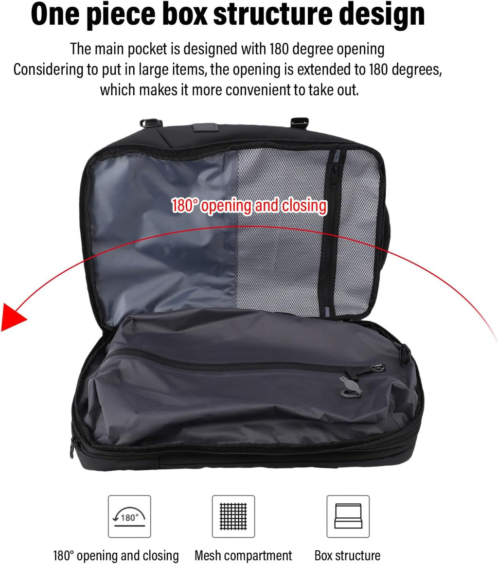 Yoidesu Vacuum Backpack, 35-50L Expandable Vacuum Compression Bag with Pump Vacpack Backpack with USB Charging, Space Saver Bags for Travel Camping