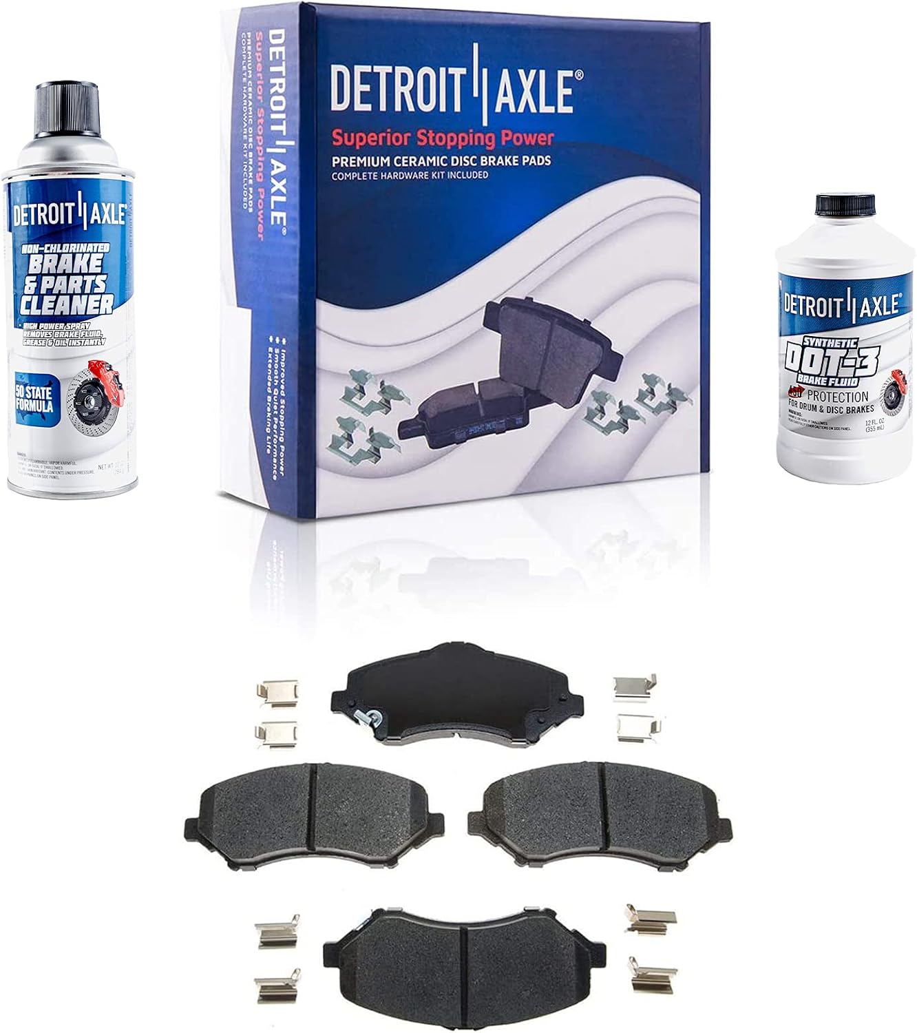 Detroit Axle - Front Brake Kit for Chrysler Town & Country Dodge Grand Caravan VW Routan Ram C/V, Drilled Slotted Brake Rotors Brakes Pads and Calipers Replacement :11.89' inch Rotor