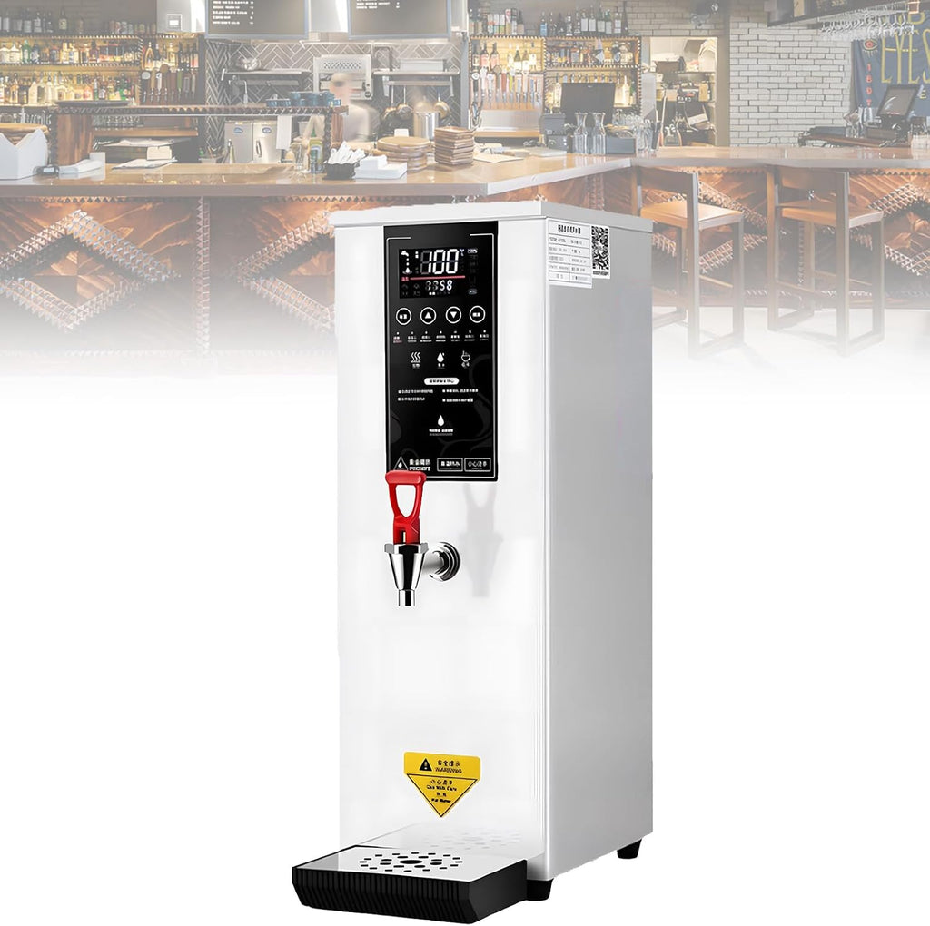 Electric Countertop Hot Water Machine, Built-in Purifier, Temperature Adjustable, Step-heating, 60L/H Large Output, for Boba Tea Coffee Office Restaurant White