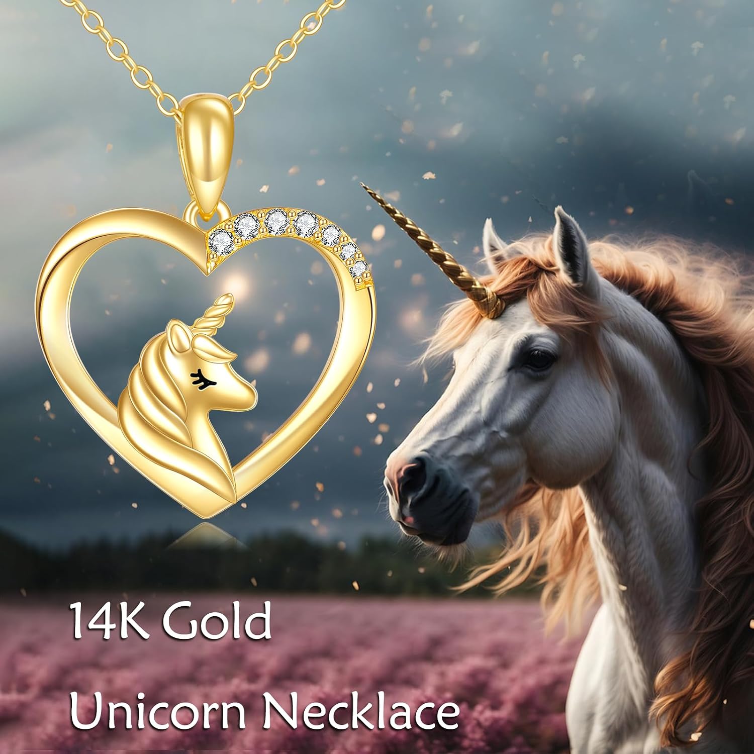 KECHO Christmas Gifts 14k Solid Gold Animals Necklace for Women Giraffe Bee Elephant Ladybug Koala Axolotl Horse Unicorn Cat Necklaces Pendant Jewelry Mothers Day Birthday for Mom Wife Friends