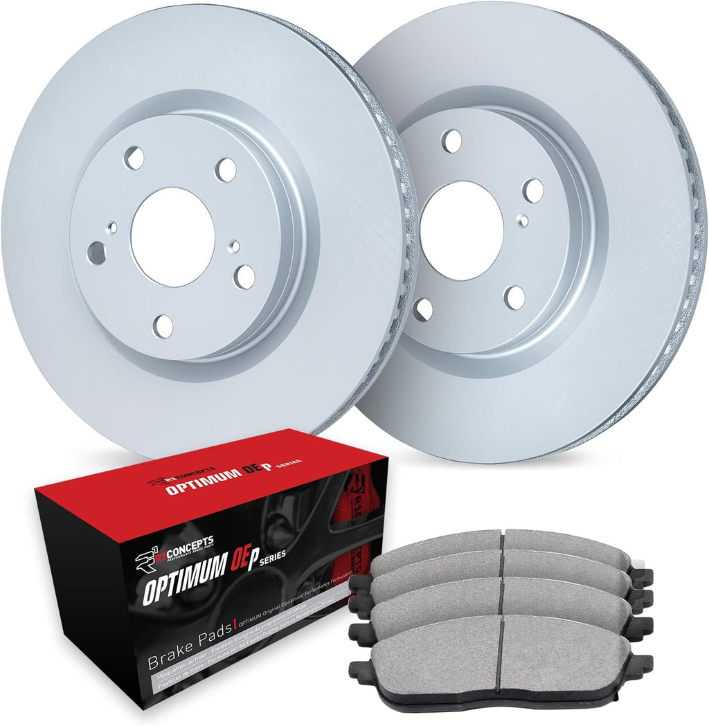 R1 Concepts Rear Brake Kit Fits 2017-2022 Maserati Ghibli; 2017-2024 Maserati Levante| Optimum Oep Brake Pads and Blank Brake Rotors| 13.0' Rear