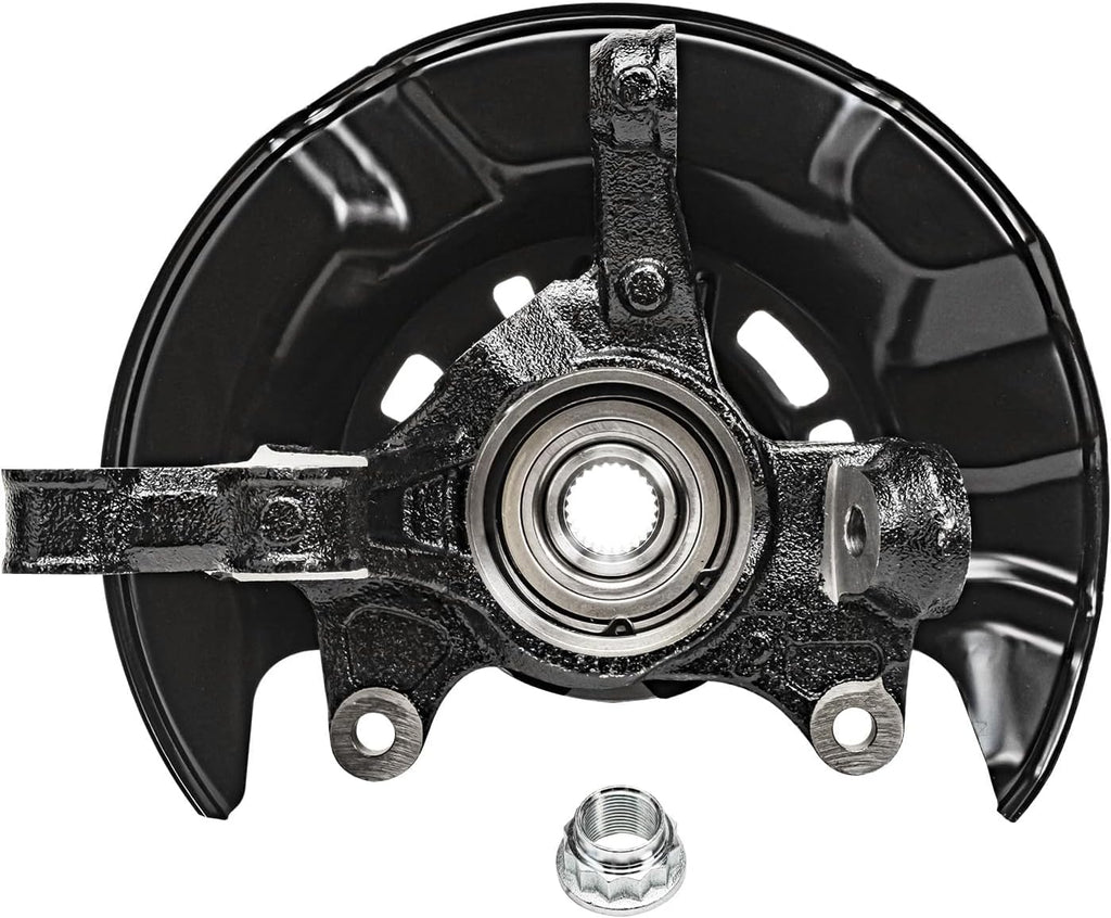 Detroit Axle - Front Brake Kit for 2009-2013 Toyota Corolla Matrix, Steering Knuckles & Wheel Bearing Hubs Drilled and Slotted Brake Rotors Ceramic Brake Pads Disc Brake Calipers Replacement