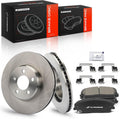 A-Premium 12.6 in (320 mm) Front Vented Disc Brake Rotors + Ceramic Pads Kit Compatible with Select Chrysler and Dodge Models - 300, Challenger, Charger, Magnum, 6-PC Set