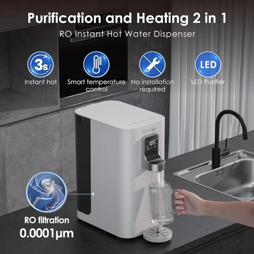Water Dispenser Desktop Water Purifier Instant Hot Integrated Water Dispenser Countertop Reverse Osmosis System 4 Temperature Options Water Cooler