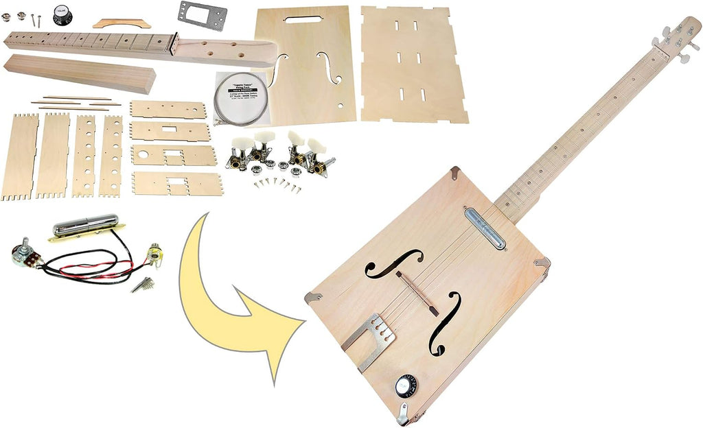 The 'Tupelo Tenor' 4-string Electric Box Guitar kit - Easy to Build, Great Acoustic Tone