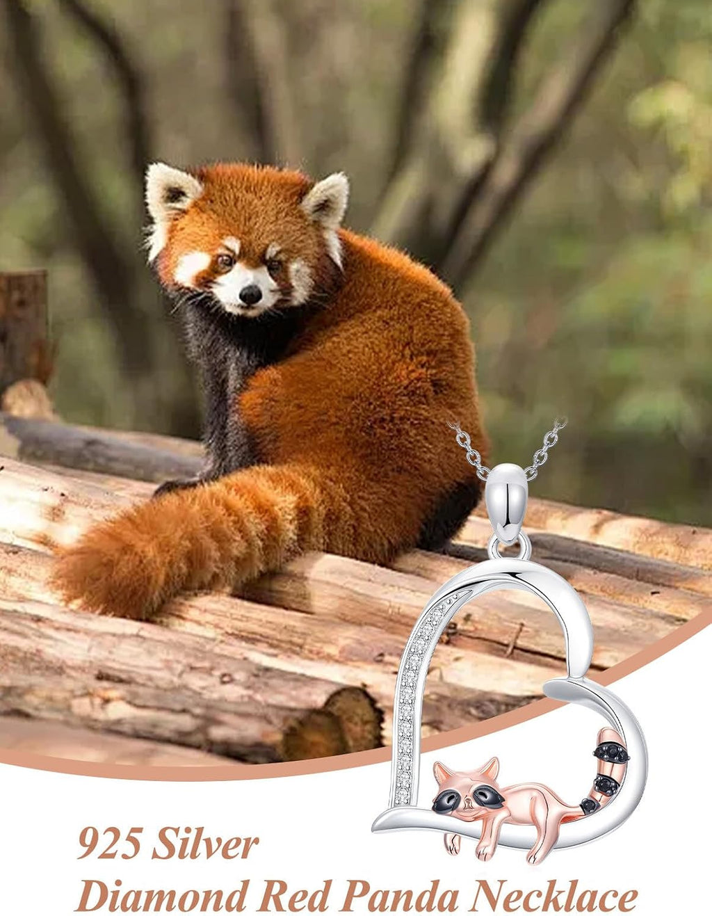 ZBA Natural Diamond Animal Necklaces for Women, 18k Gold Plated 925 Sterling Sliver Fine Jewelry Meaningful Gifts (Color F-G/Clarity I1-I2)