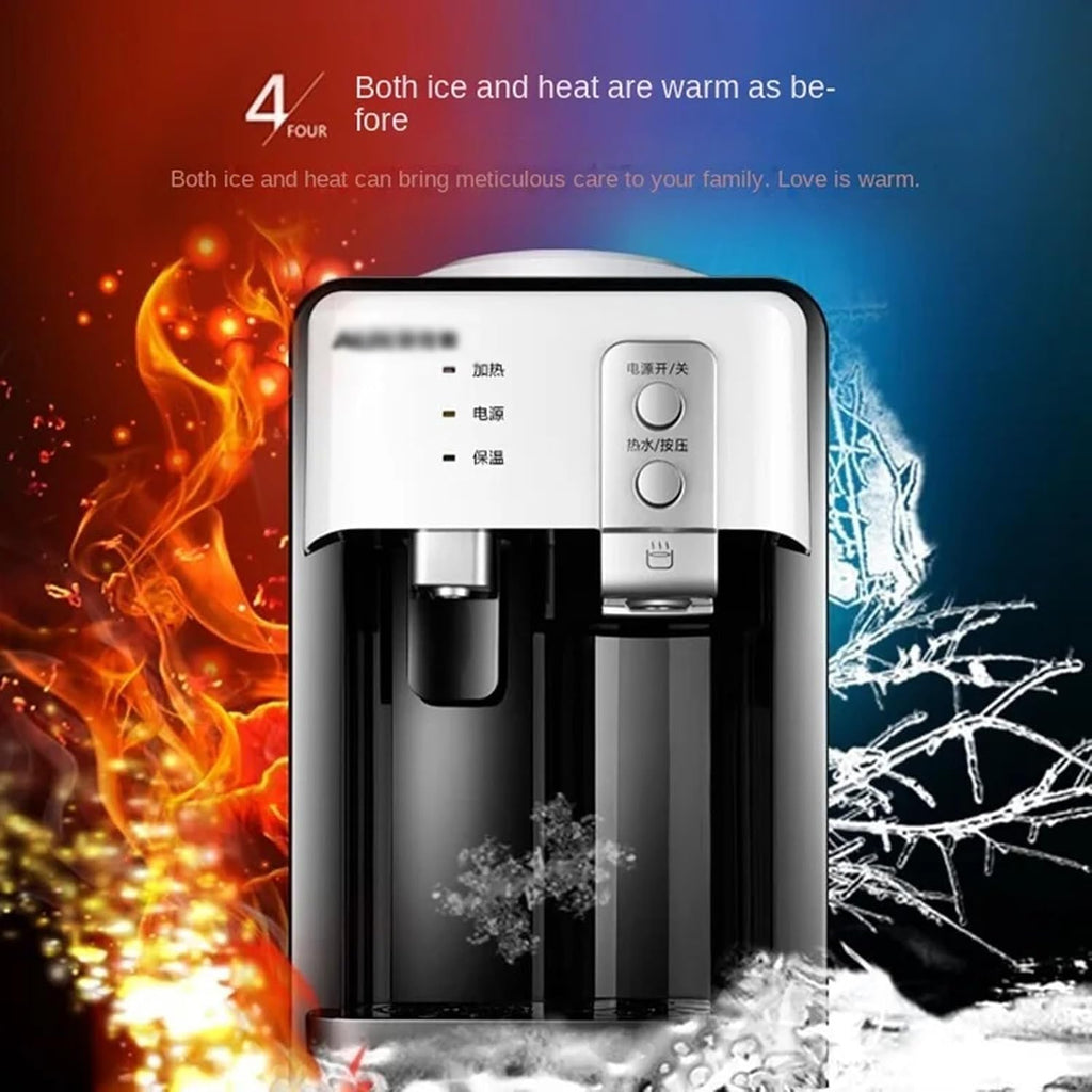 Water Dispenser Stainless Steel Inner Tank Water Dispenser Mini Desktop Cooling Heating Ice and Hot for Students and Dorms Hot Water Dispenser Water Cooler Dispenser(ICY Warm Hot)