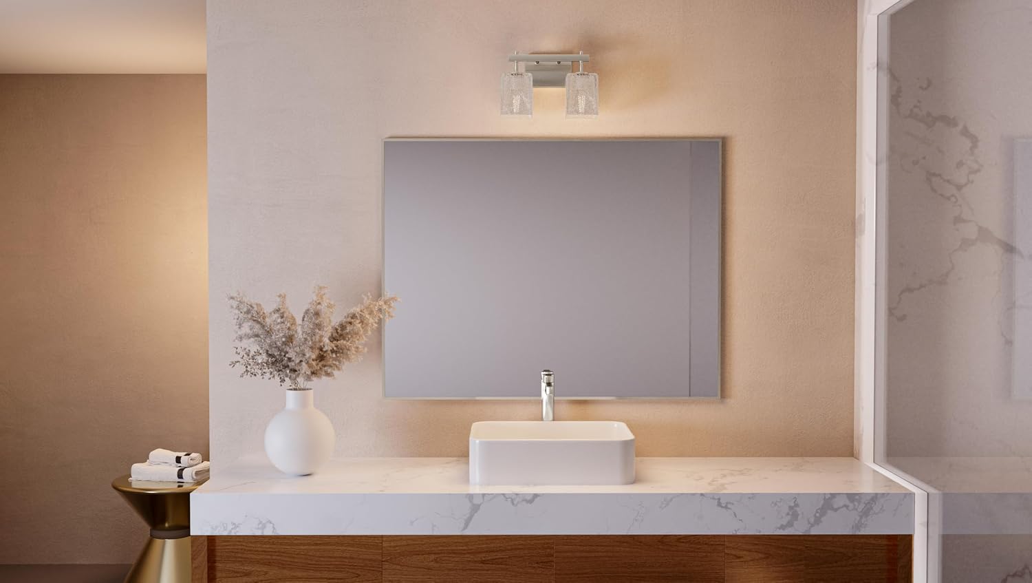 Quoizel Brenthouse Bath Vanity Light, 13.5 Inch 2-Light Bathroom Fixture, Brushed Nickel Modern Industrial Light, 100W Max, for Bathroom, Bedroom or Kitchen