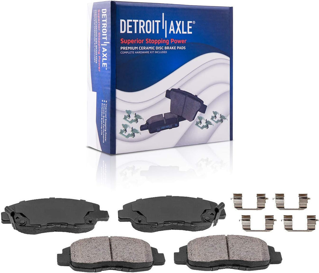 Detroit Axle - 5pc Front Drilled Rotors Brake Pads Left Caliper Replacement for 1996-2005 Honda Civic 2010-2014 Insight 1997-2000 Acura EL: 10.32'' inch Rotor