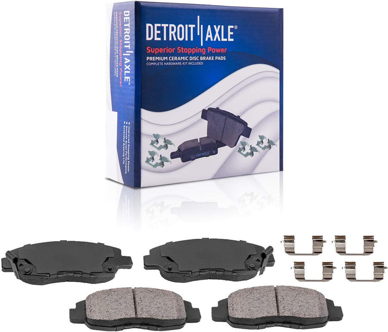 Detroit Axle - 5pc Front Drilled Rotors Brake Pads Left Caliper Replacement for 1996-2005 Honda Civic 2010-2014 Insight 1997-2000 Acura EL: 10.32'' inch Rotor