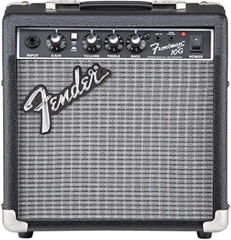 Fender Frontman 10G Guitar Amplifier (2311000000) Bundle with Fender 13ft Straight/Straight Joe Strummer Instrument Cable (Drab Green)