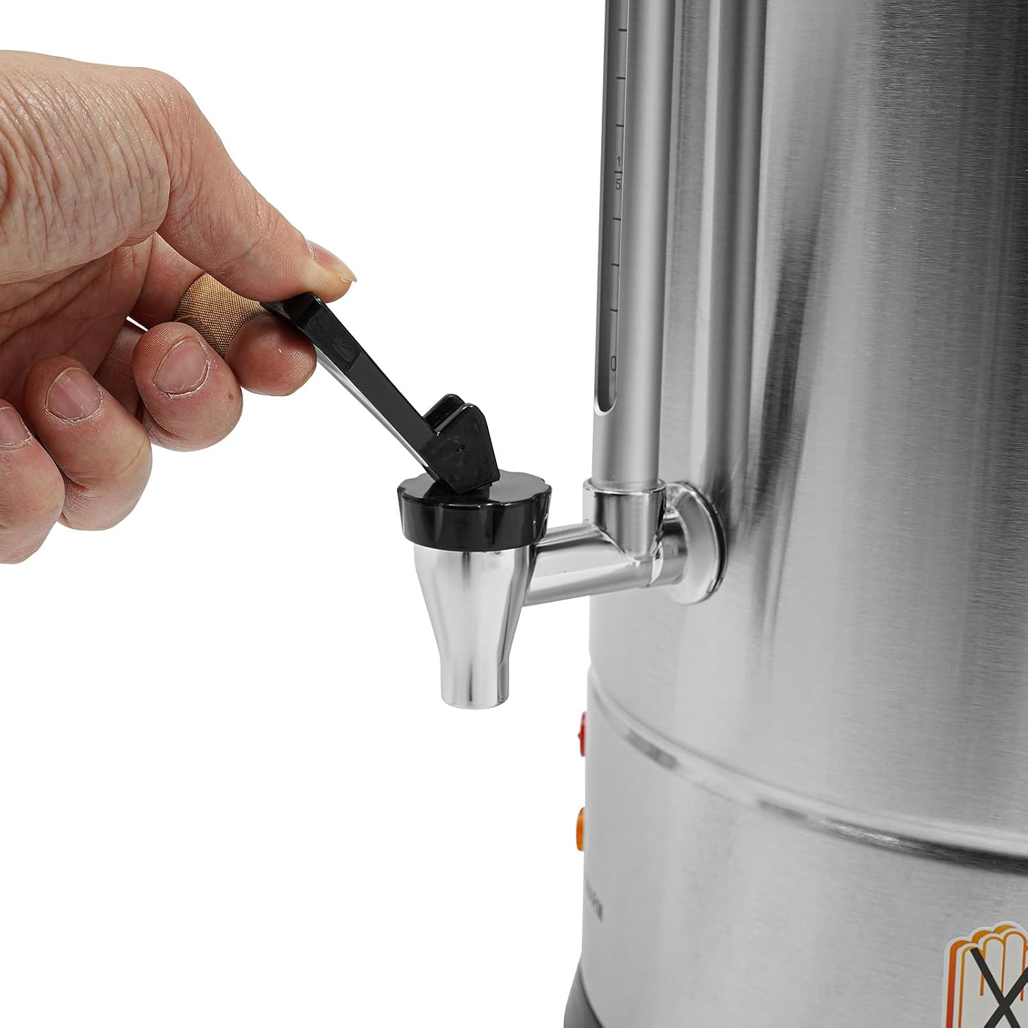 Commercial Coffee Urn, 120-Cup Electric Coffee Maker 4Gal Large Capacity Hot Water Dispenser Double Wall Stainless Steel Coffee Machine for Catering Business Party