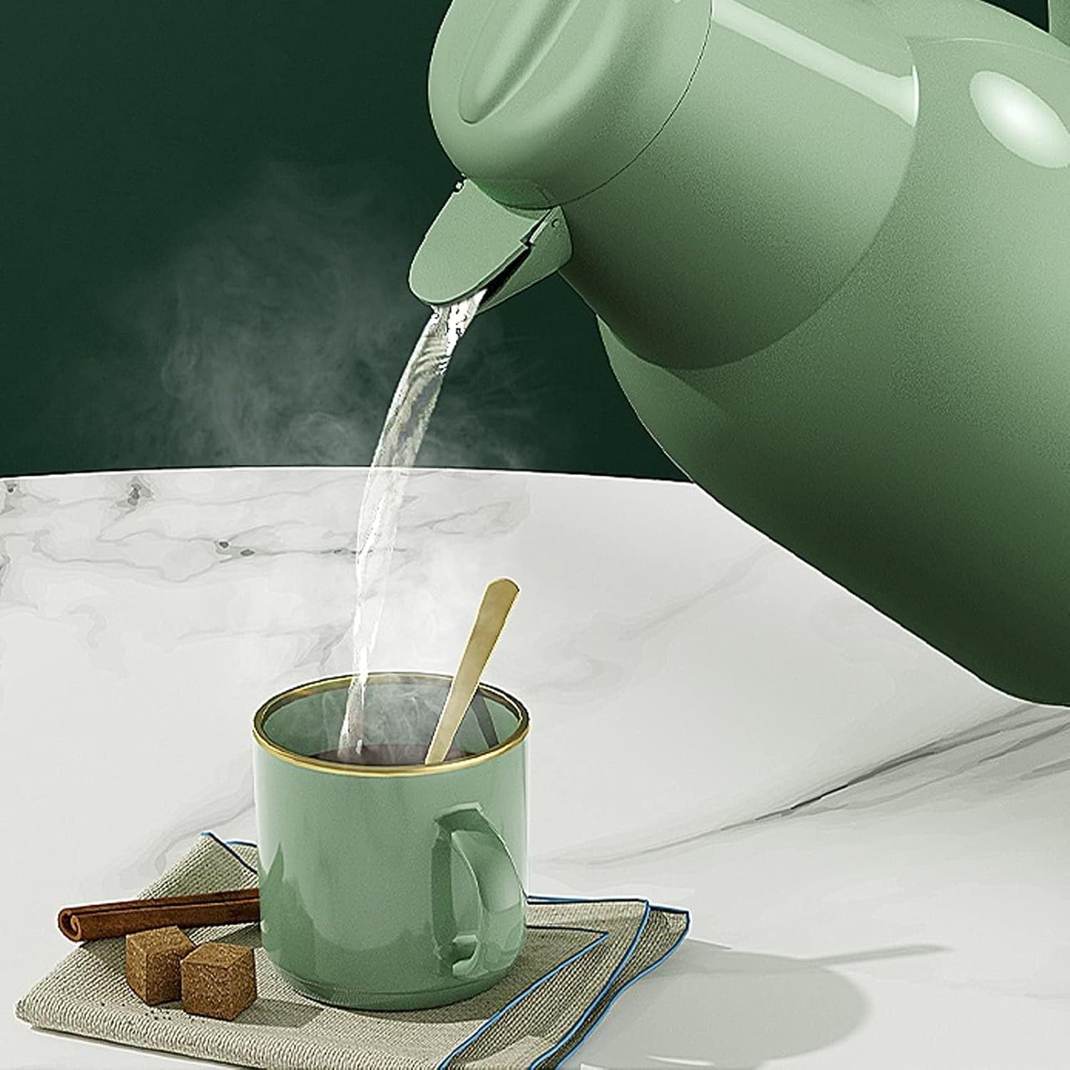 Electric Kettle Kettle Household Insulation Pot Glass Liner Kettle Make Tea Coffee Portable Travel Keep Warm Smart Water Kettle Tea Kettle,Blue,1.5L