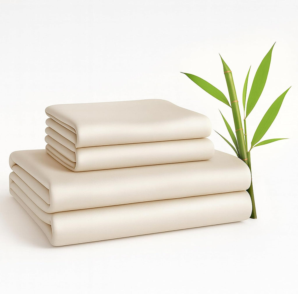 BedVoyage Cooling Sheets Queen – Viscose from Bamboo, Sheet Set for Hot Sleepers, 18' Deep Pocket, Soft Breathable Bedding, Ivory