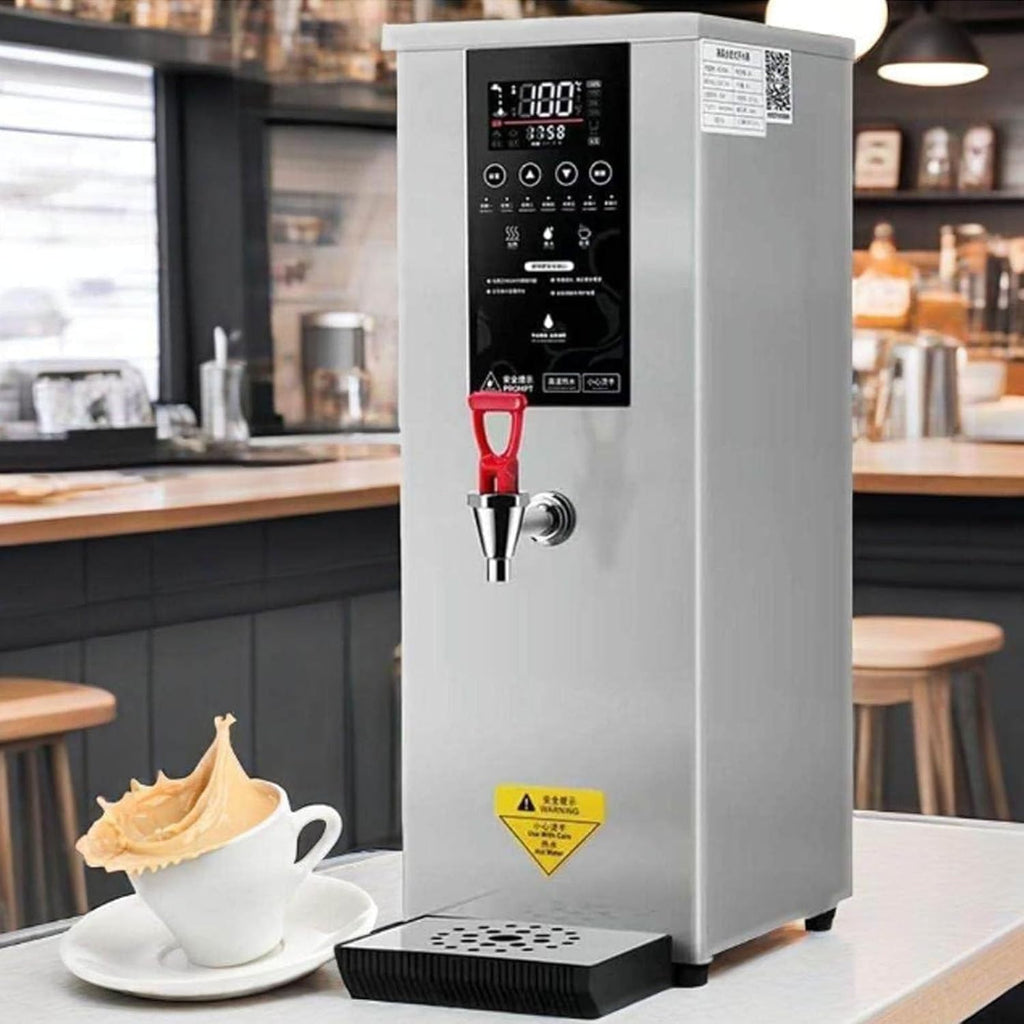 Commercial Hot Water Boiler, Stainless Steel Tea, Coffee Making Water Heater, Digital Control Panel/Auto Temperature Control, Non Drip Tap, Catering Hot Tea Urn Hot Water Dispenser Silver