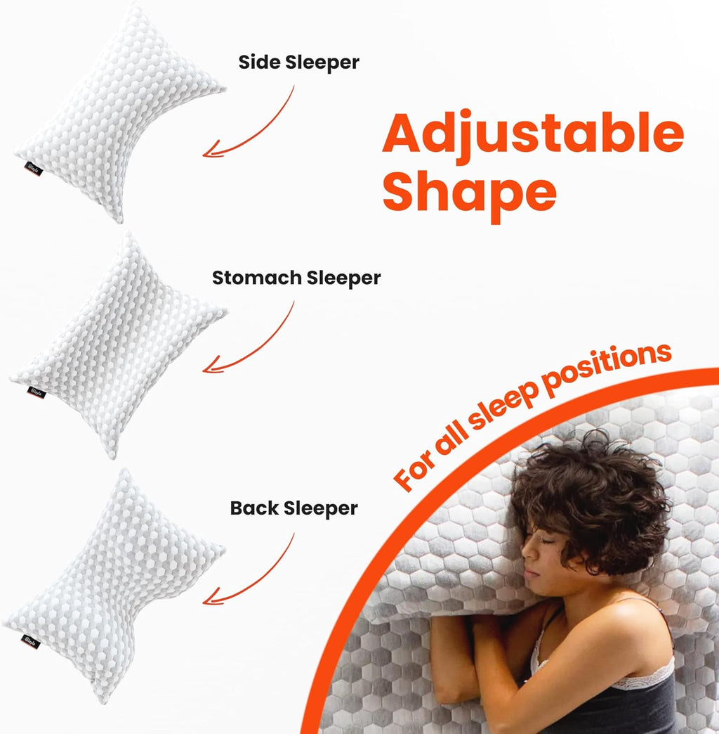 Layla Sleep, Adjustable Fill Kapok Pillow, Luxurious Cooling Pillow, Queen (Single), Supportive for Head, Neck, Fully Adjustable, Natural Material that is Light and Airy. Sleep Better-Kapok Pillows
