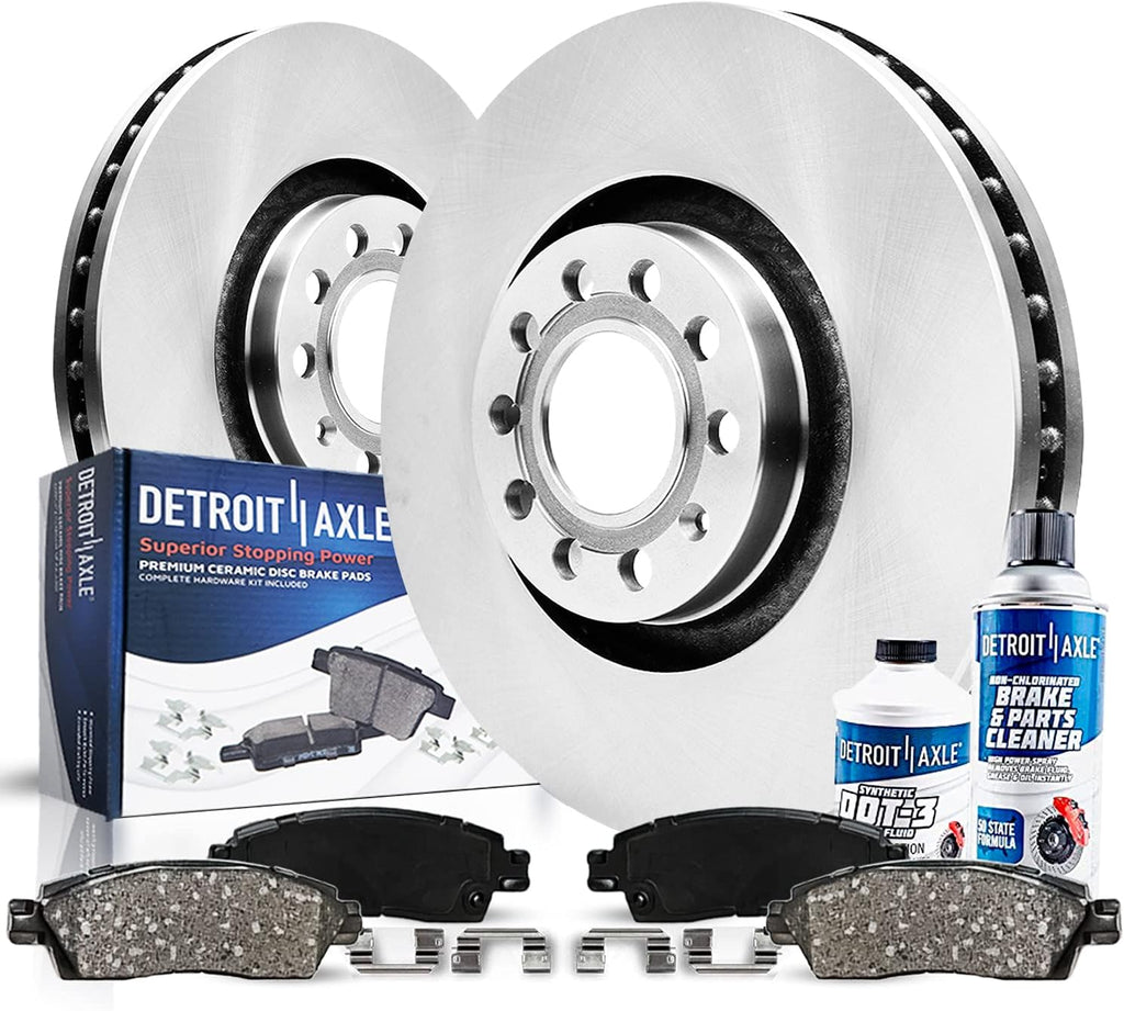 Detroit Axle - Front Brake Kit for 2021-2024 Chevrolet Camaro, Disc Brake Rotors Ceramic Brakes Pads with Hardware 2022 2023 Replacement : 13.58' inch Rotor