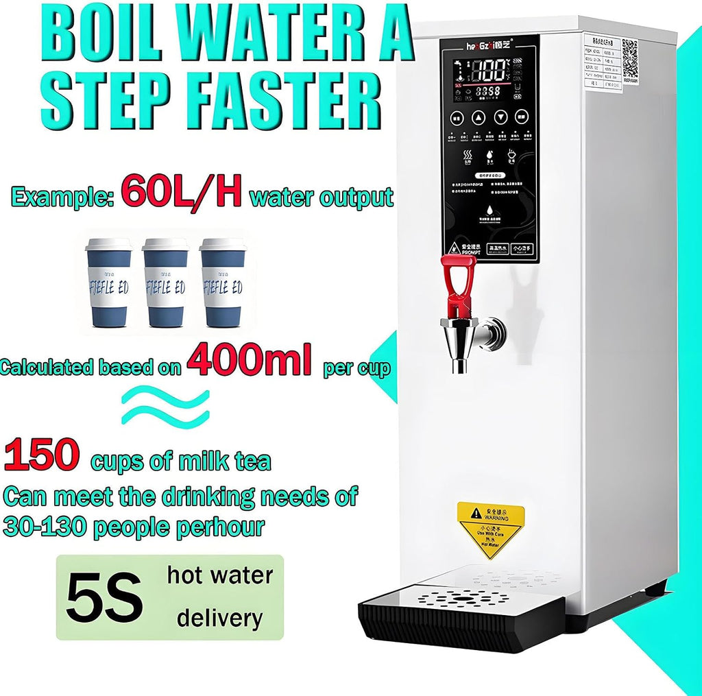 Commercial Hot Water Dispenser, Electric Water Boiler and Warmer Machine, Step-Heating Countertop Water Dispenser with 86-212 Temperature Control White