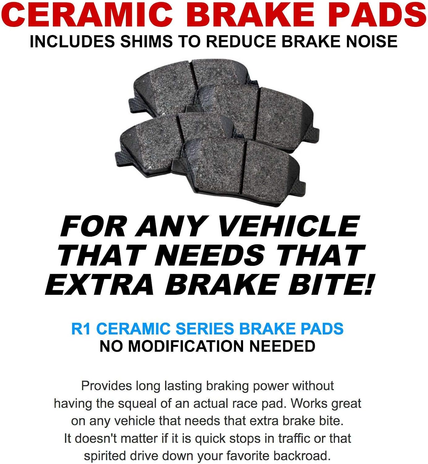 R1 Concepts Front Rear Brakes and Rotors Kit |Front Rear Brake Pads| Brake Rotors and Pads| Ceramic Brake Pads and Rotors |Hardware Kit|fits 2016-2021 Honda Civic