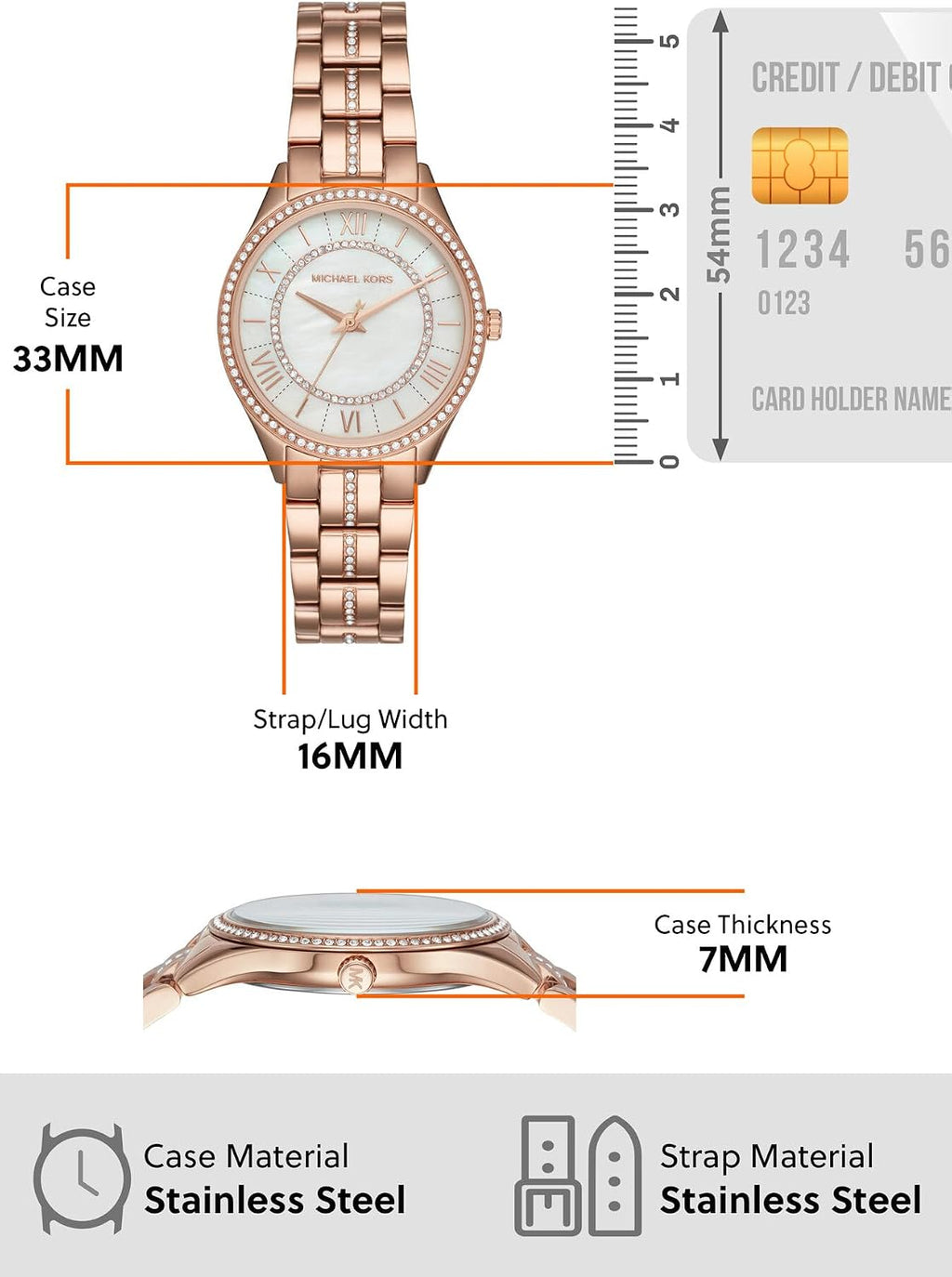 Michael Kors Lauryn Women's Watch, Stainless Steel Bracelet Watch for Women