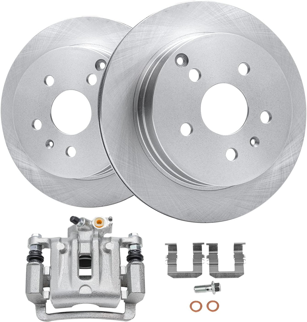 Detroit Axle - Rear Brake Kit for 10-17 Chevrolet Equinox GMC Terrain, Disc Brake Rotors Right Brake Caliper 2010 2011 2012 2013 2014 2015 2016 2017 Replacement : 11.93' inch Rotor