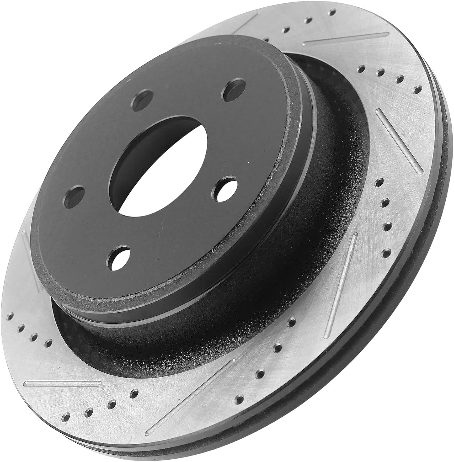 Rear Brake Pads and Rotors Kit for 2005-2010 Dodge Ram 1500, 2011-2018 Ram 1500, 2004-2009 Dodge Durango, 2007-2009 Chrysler Aspen Ceramic Brake Pads Drilled and Slotted E-Coating Disc Brake Rotors