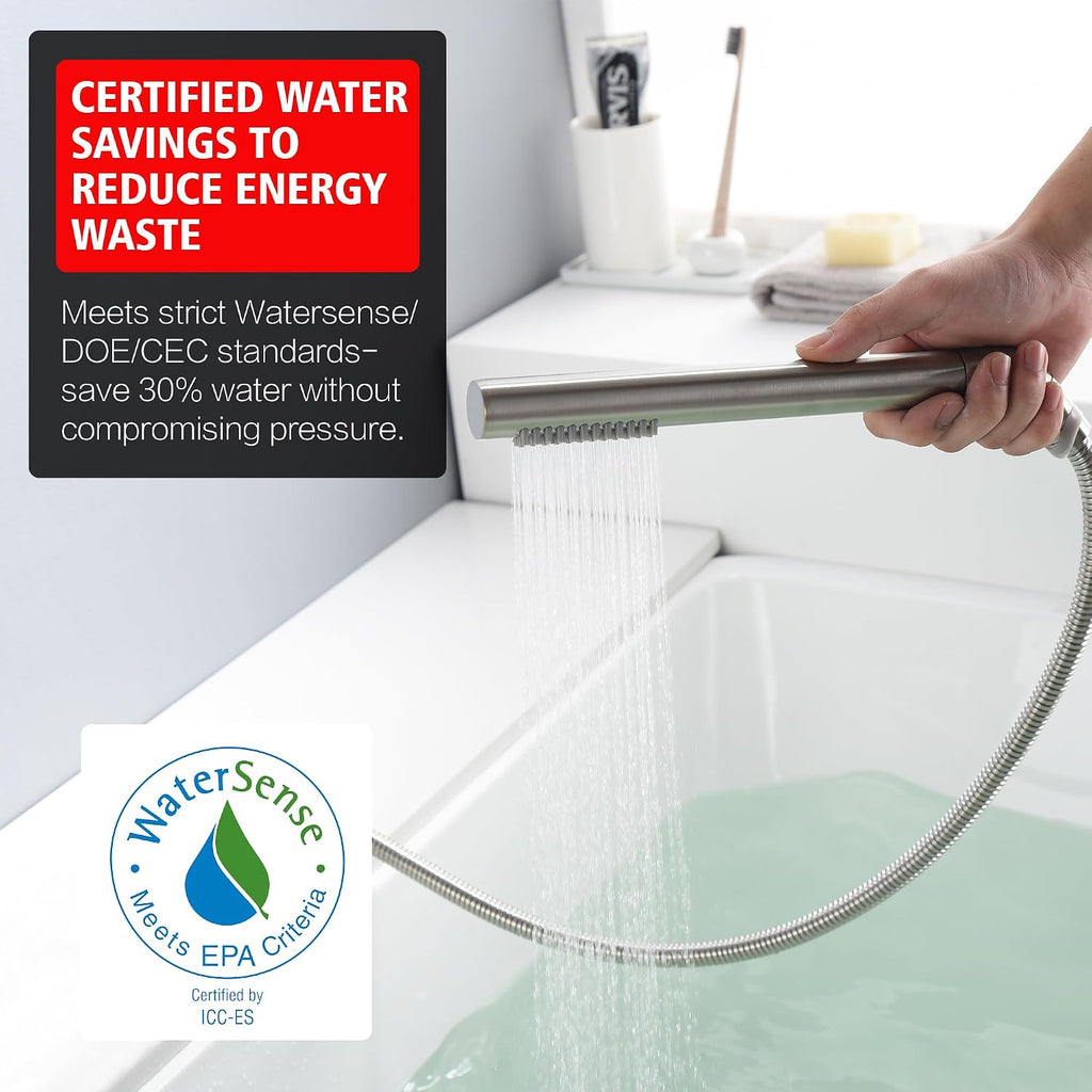 SUMERAIN Roman Tub Faucet Brushed Nickel Bathtub Faucet Set with Handheld Shower Sprayer