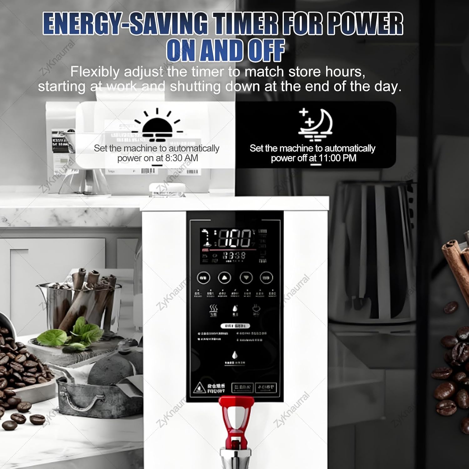 Commercial Hot Water Boiler with Autofill, Temperature Adjustable,Step-Heating Water Dispenser for Tea Coffee, Tea, Milk, and Hot Drinks Making Silver
