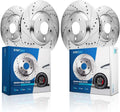 Detroit Axle - Brake Rotors for 2014-2017 Land Rover Range Rover Sport 2017 Discovery Drilled and Slotted Disc Brake Rotors Replacement : 14.17' inch Front and 13.78' inch Rear Rotor