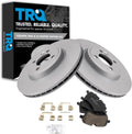TRQ Front Brake Pad and Rotor Set Ceramic G Coated Vented Rotors Compatible with 2007-2015 Mini Cooper