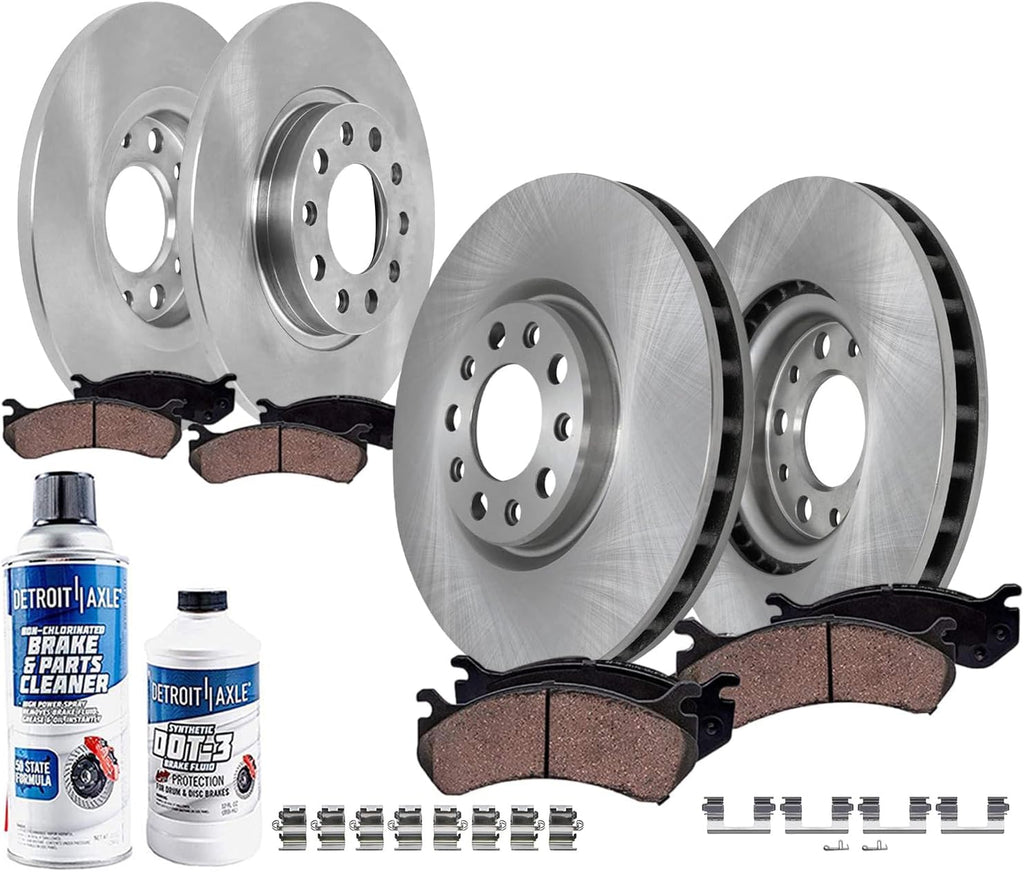 Detroit Axle - Brake Kit for 2015-2017 Chrysler 200, Disc Brake Rotors Ceramic Brakes Pads Replacement : 12.99' inch Front and 10.95' inch Rear Rotor Size