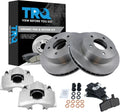 TRQ Front Brake Pad and Rotor Set Ceramic Vented Rotors Calipers Compatible with 1990-2002 Chevrolet Astro 1990-2002 GMC Safari