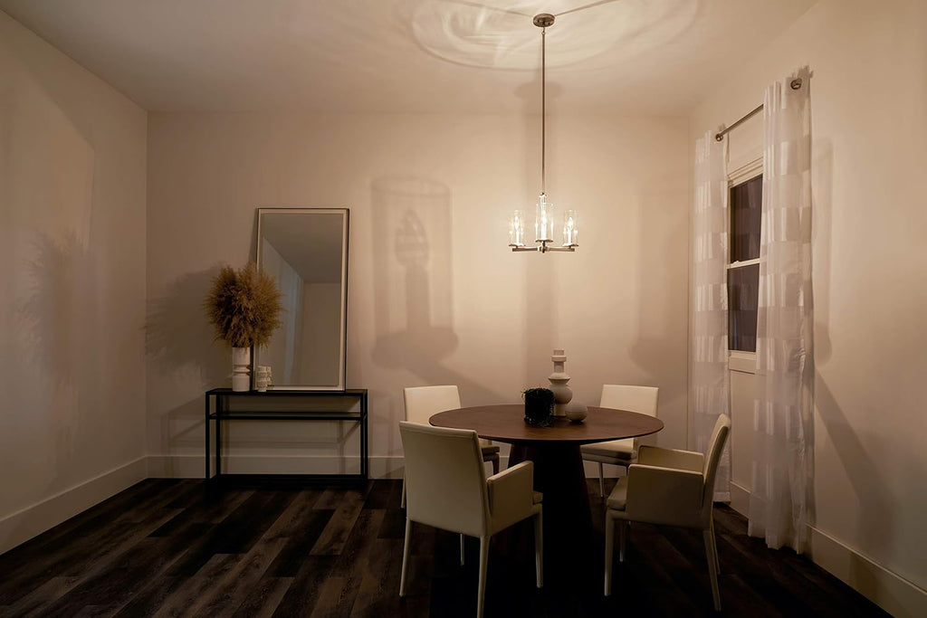 KICHLER Crosby 13.75' 3 Light Convertible Chandelier with Clear Glass Brushed Nickel